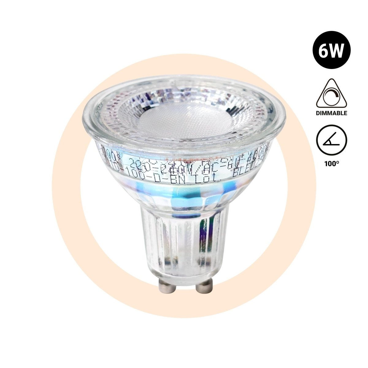 Bombilla LED GU10 PAR16 - 6W - Intensidad regulable - 700lm - 100° - Barcelona Led-