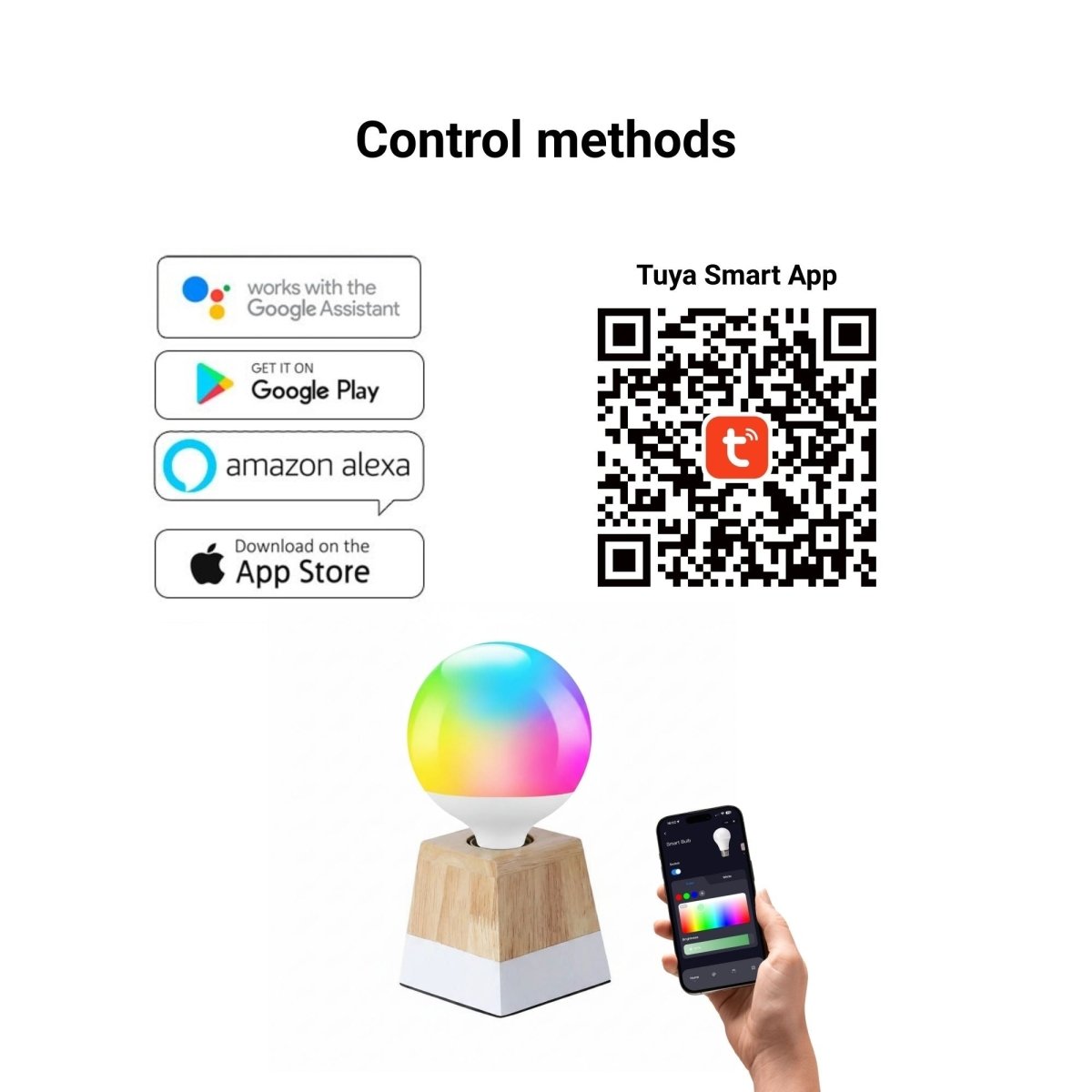 Bombilla LED Smart E27 - 15W - RGB + CCT - WiFi - TUYA App - Barcelona Led-