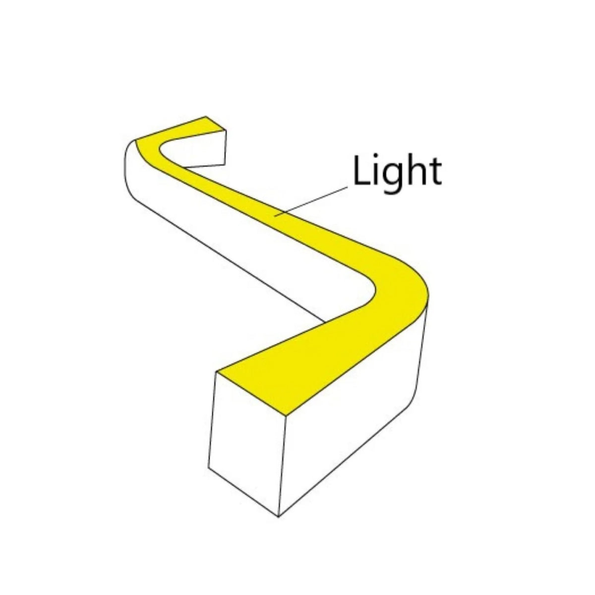 Funda de silicona flexible blanca - Tira LED a neón - 6x10 mm - Curvatura horizontal - Superficie (6)