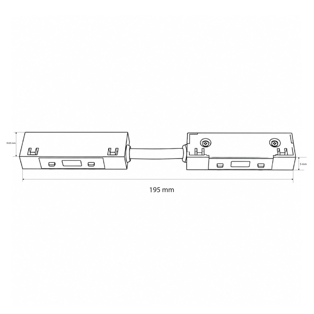 Conector recto con cable para carril magnético - 10mm | Accesorios | Barcelona Led