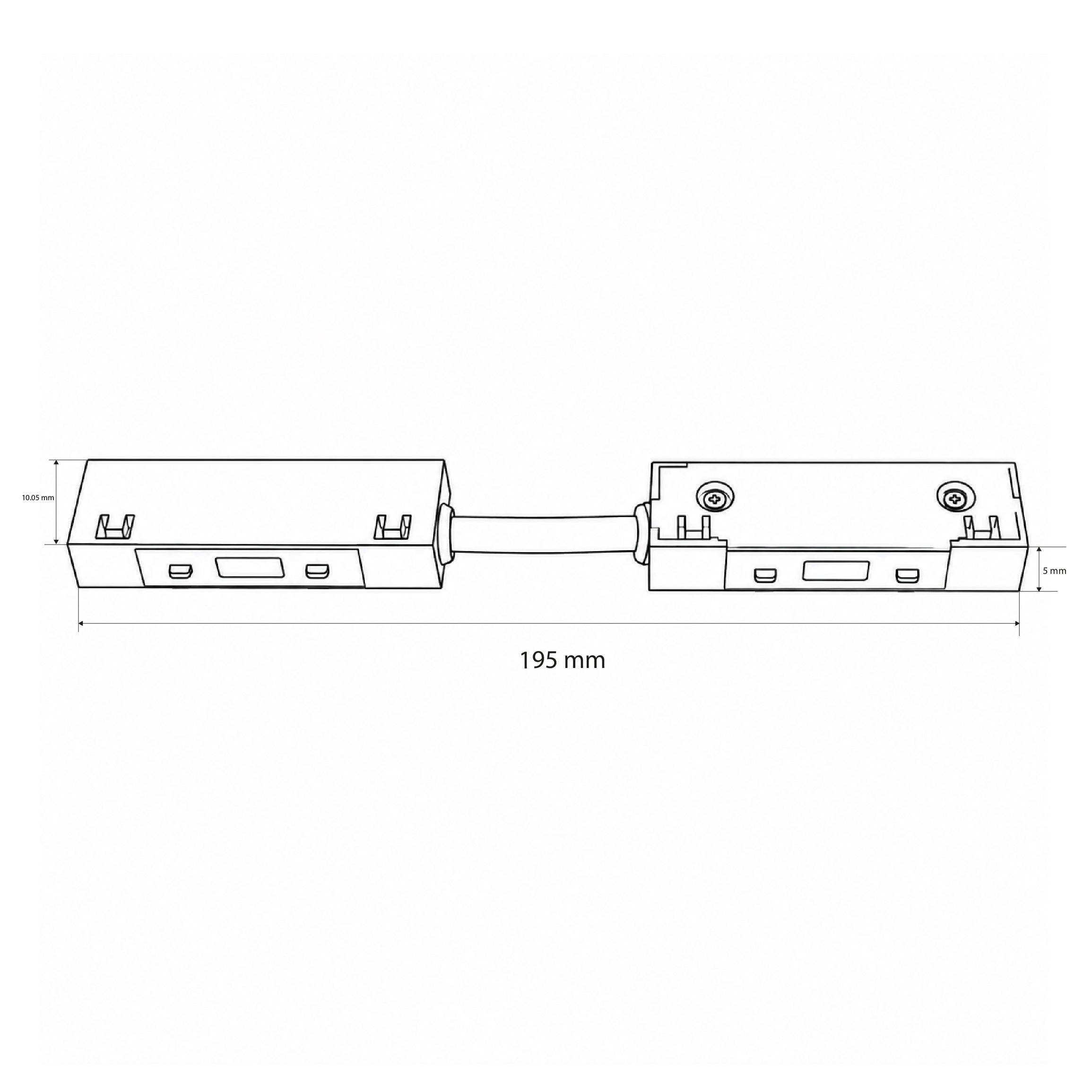Conector recto con cable para carril magnético - 10mm (10)