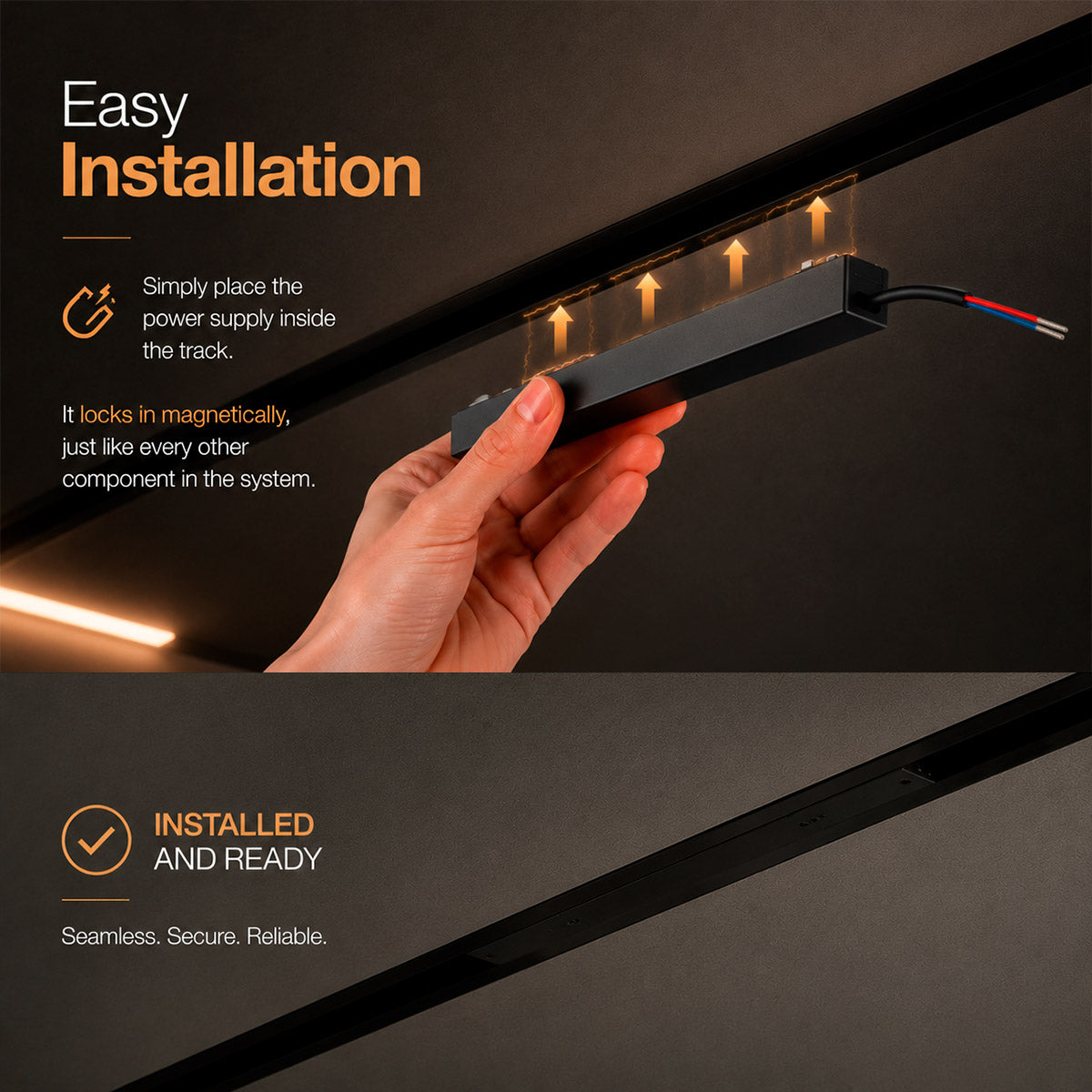 Fuente de alimentación para carril magnético - 26mm - 200W - 48V (4)