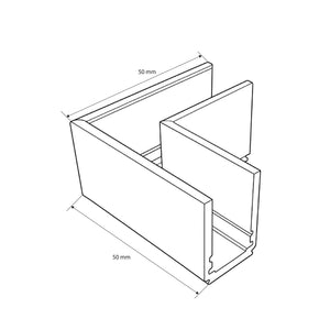 Unión 90 grados horizontal para carril magnético de superficie - 10mm (8)