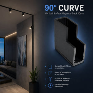 Curva 90 grados vertical para carril magnético de superficie - 10mm (3)