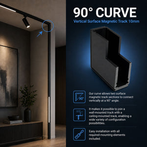 Curva 90 grados vertical para carril magnético de superficie - 10mm (5)