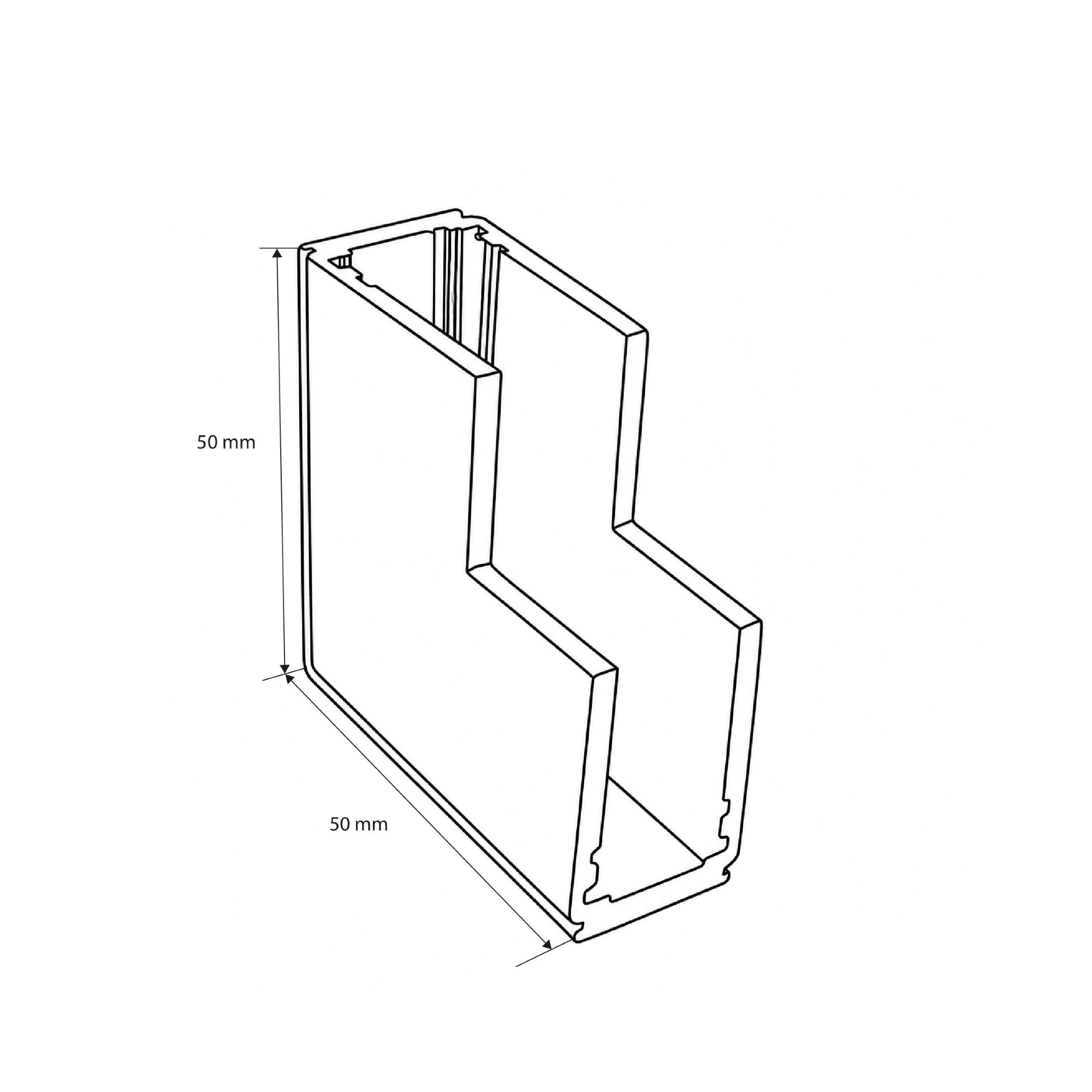Curva 90 grados vertical para carril magnético de superficie - 10mm (6)