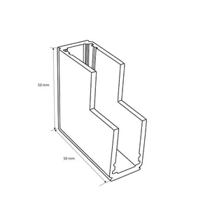 Curva 90 grados vertical para carril magnético de superficie - 10mm (6)