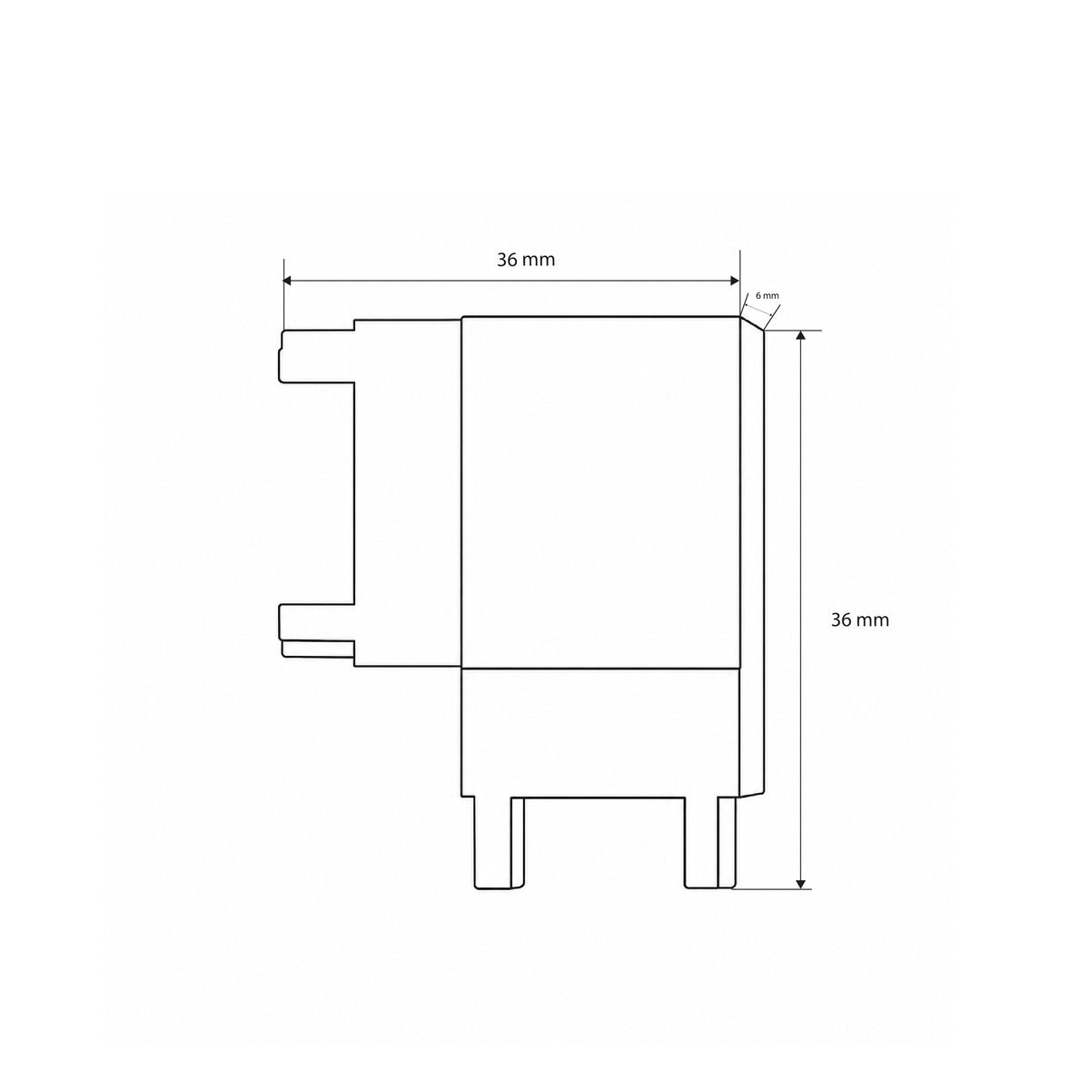 Unión 90 grados horizontal para carril magnético de superficie - 26mm (6)