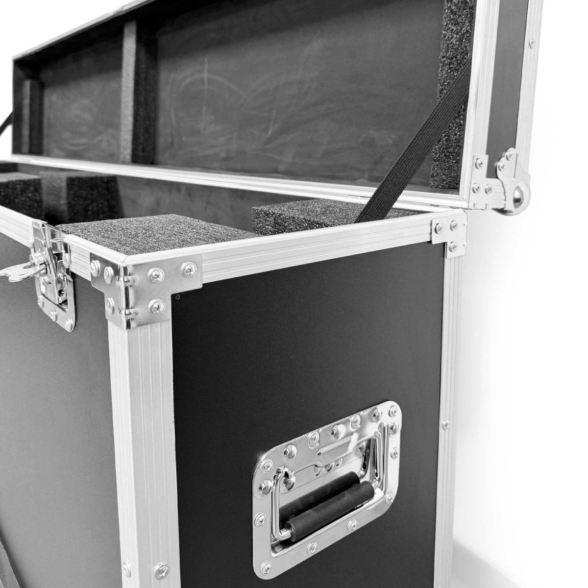 Flight Case para Tótem LCD DLS43 - con Foam, Ruedas y Asas – Transporte Seguro en Ferias y Eventos - Barcelona Led-Accesorios