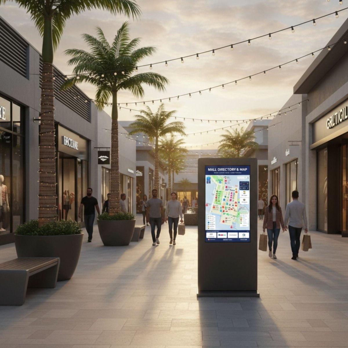 Tótem publicitario exterior pantalla LCD 55"- Doble cara -Táctil - Android - Barcelona Led-Signage
