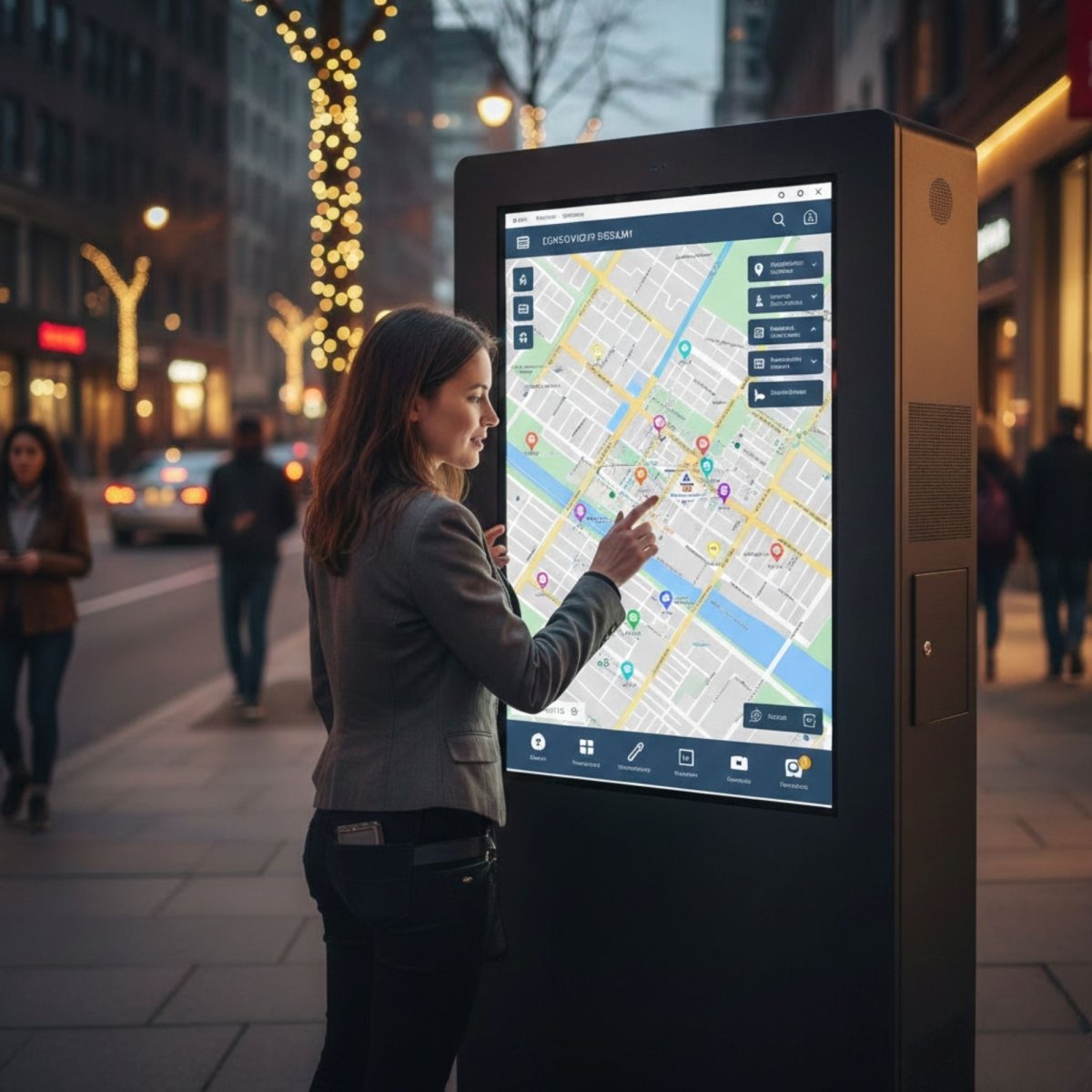 Tótem publicitario exterior pantalla LCD 55"- Doble cara -Táctil - Android - Barcelona Led-Signage