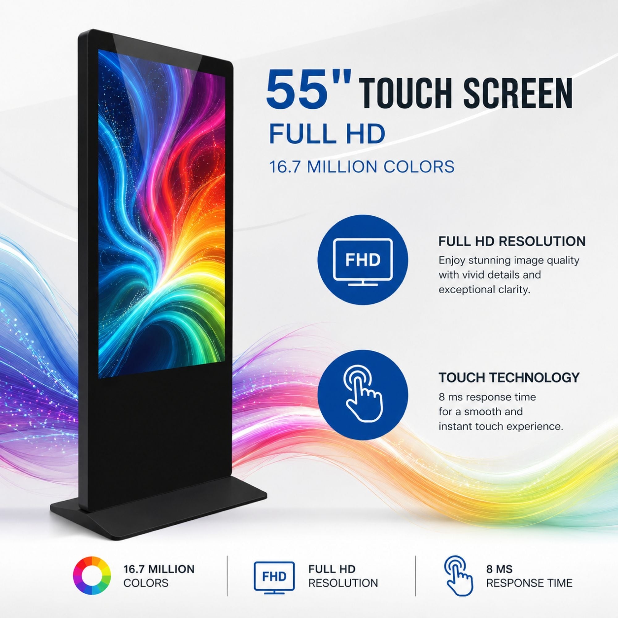 Tótem Publicitario Digital Táctil 55" Full HD - Android 13 - Cartelería Vertical Interior (3)