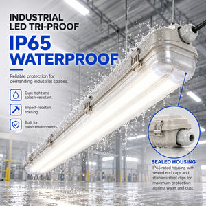 Pantalla estanca ECO CLIMATE - 2 tubos LED T8 - 150cm - Clips plásticos - IP65 (1)