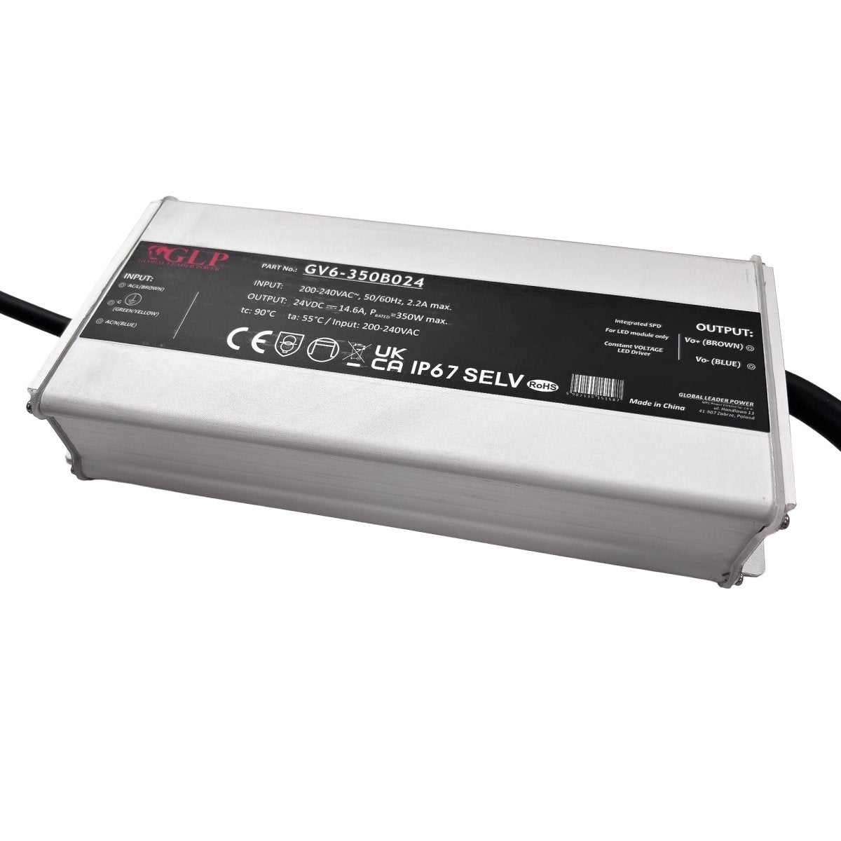 Fuente de alimentación estanca 24V DC - 350W - IP67 - GV6 - Barcelona Led-Material eléctrico
