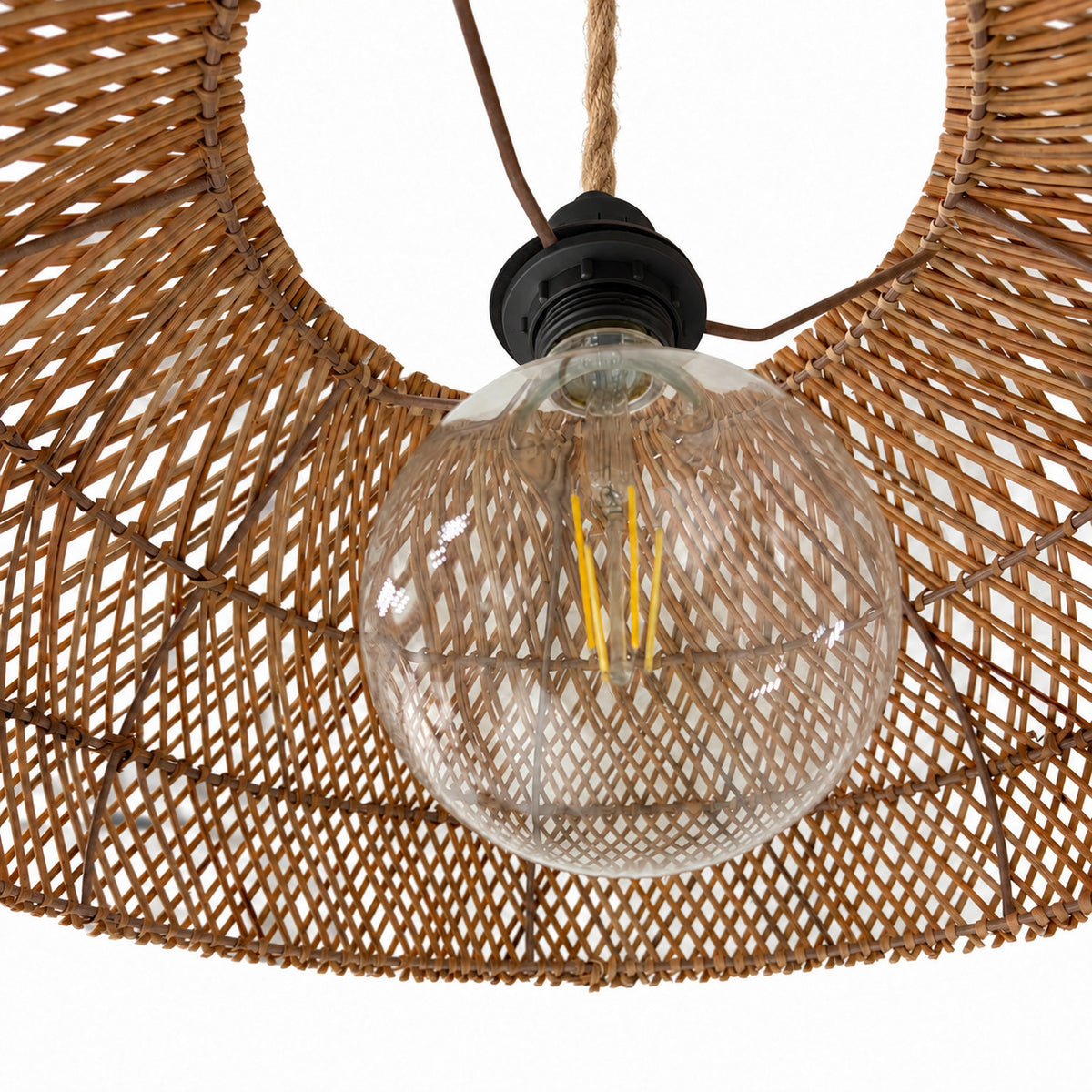 Lámpara colgante de ratán "TULIA" - E27 - Ø50 cm (22)