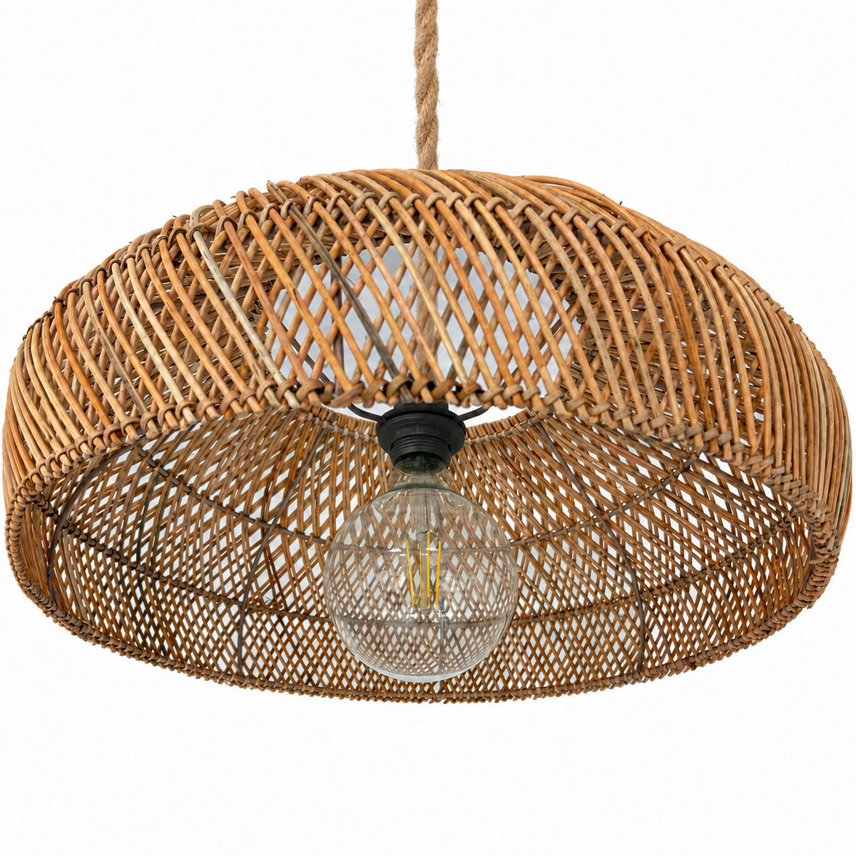 Lámpara colgante de ratán "TULIA" - E27 - Ø50 cm (20)