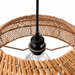 Lámpara colgante de ratán "TULIA" con interruptor y enchufe - E27 - Ø50 cm (22)