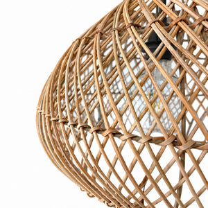 Lámpara colgante de ratán "SIENA" con interruptor y enchufe - E27 - Ø40 cm (19)
