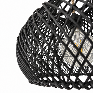 Lámpara colgante de ratán negro "SAORI" - E27 - Ø40 cm (19)
