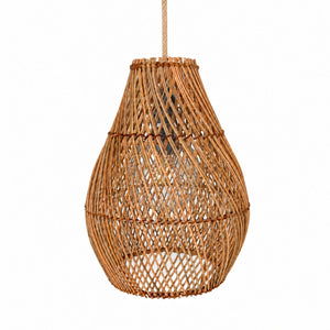 Lámpara colgante de ratán "PIRUM" - E27 - Ø25 cm (12)