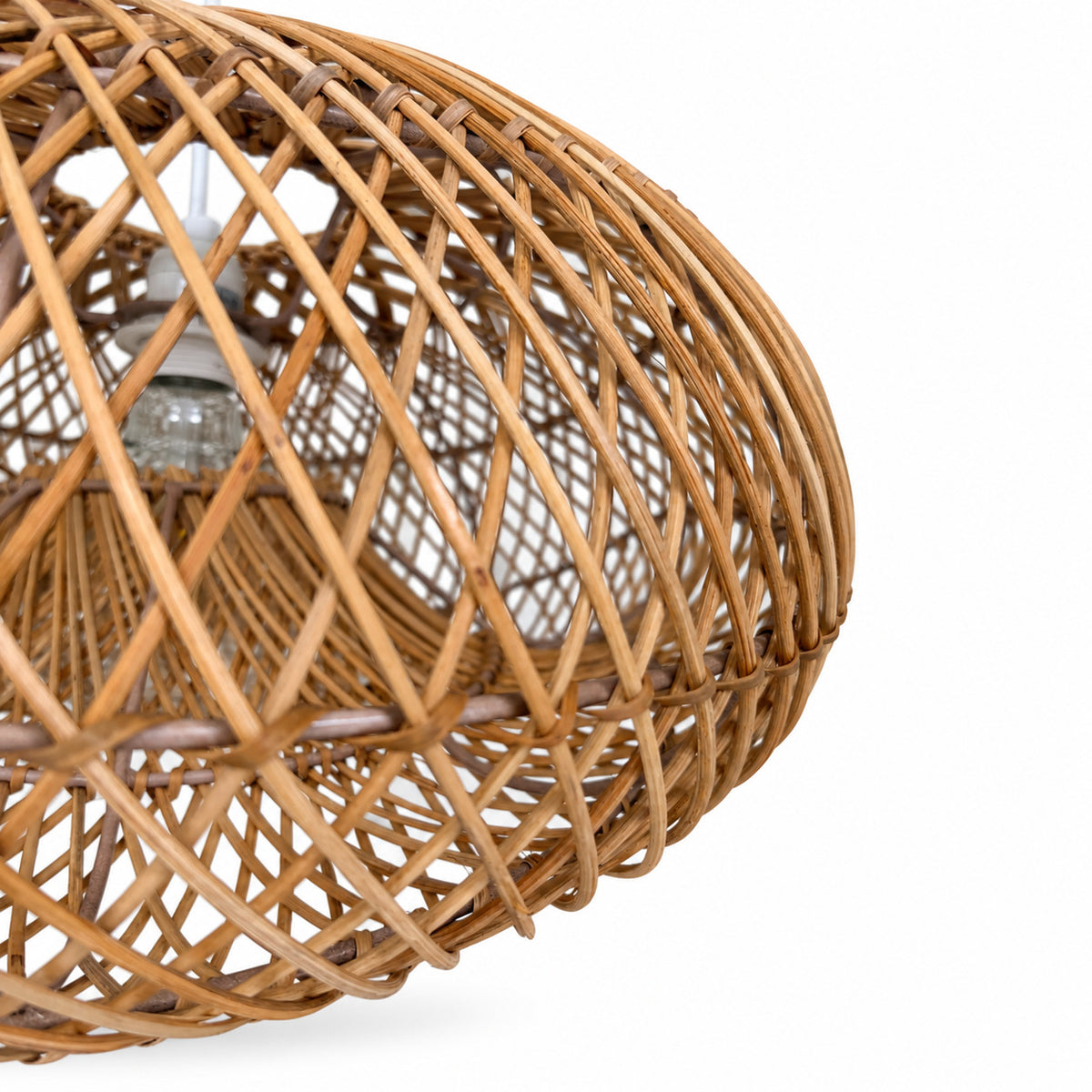 Lámpara colgante de ratán "DUNE" con interruptor y enchufe - E27 - Ø55 cm (26)
