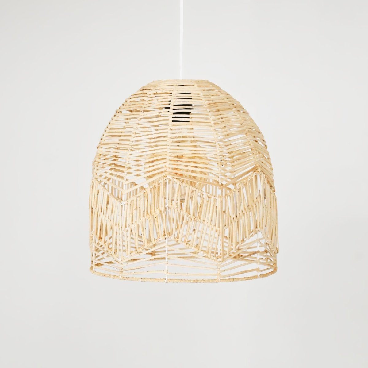 Lámpara colgante de mimbre "NORMA" - Ø35cm - Con interruptor y enchufe - E27 - Barcelona Led-Decoración