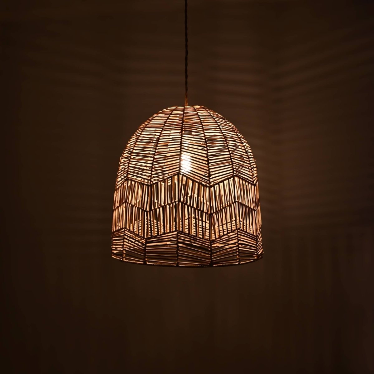 Lámpara colgante de mimbre "NORMA" - Ø35cm - E27 - Barcelona Led-Decoración
