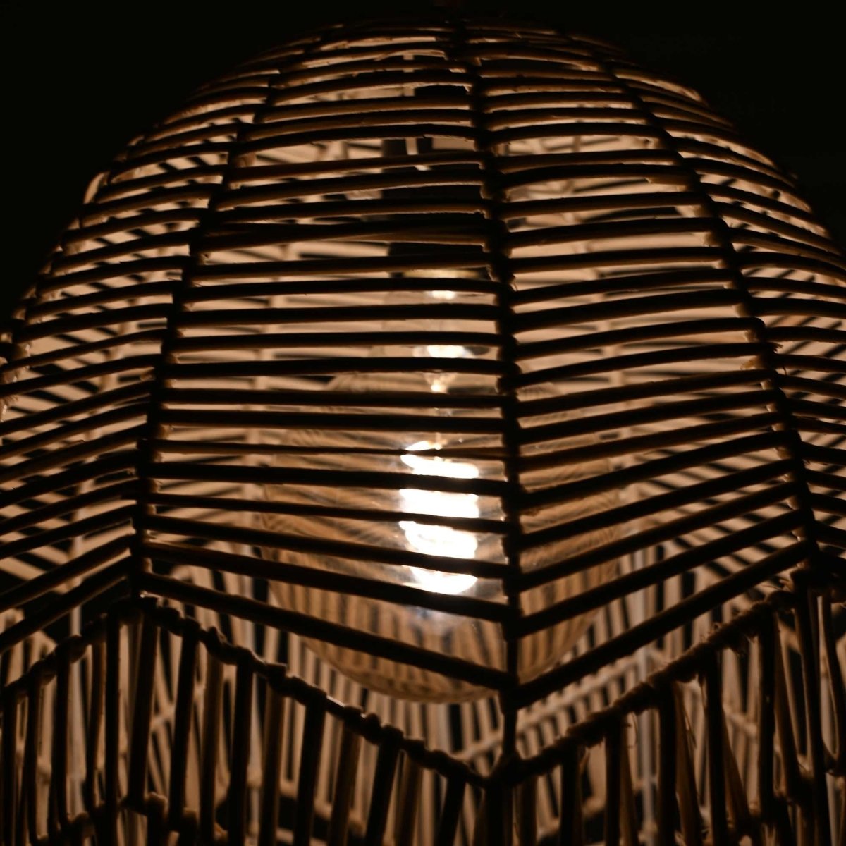 Lámpara colgante de mimbre "NORMA" - Ø35cm - Con interruptor y enchufe - E27 - Barcelona Led-Decoración