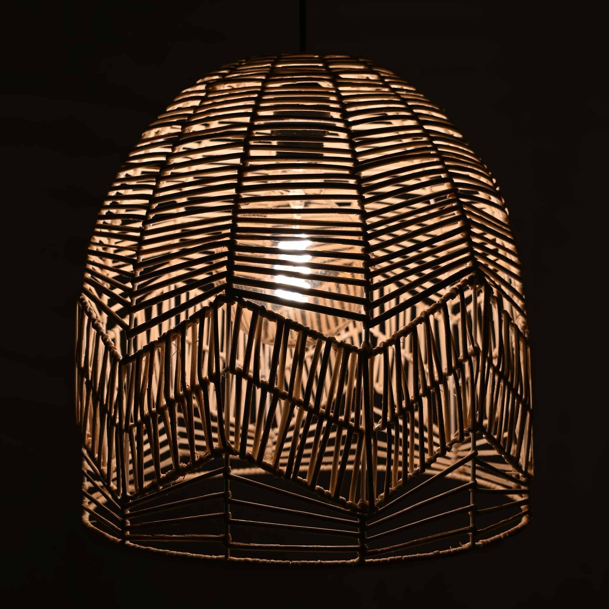 Lámpara colgante de mimbre "NORMA" - Ø35cm - Con interruptor y enchufe - E27 (14)