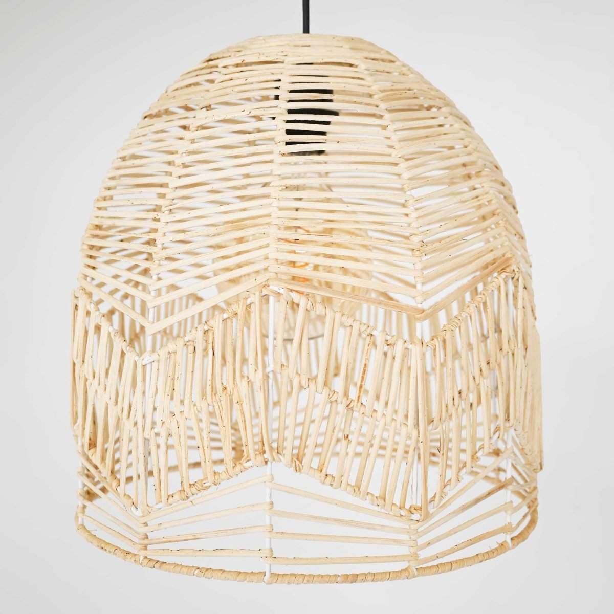 Lámpara colgante de mimbre "NORMA" - Ø35cm - Con interruptor y enchufe - E27 - Barcelona Led-Decoración