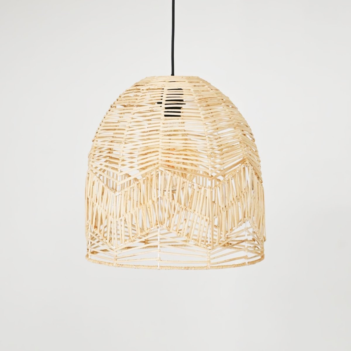 Lámpara colgante de mimbre "NORMA" - Ø35cm - Con interruptor y enchufe - E27 - Barcelona Led-Decoración