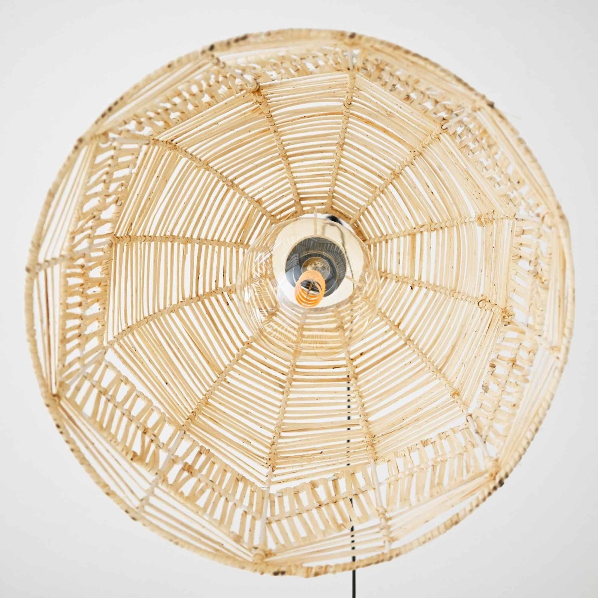 Lámpara colgante de mimbre "NORMA" - Ø35cm - Con interruptor y enchufe - E27 - Barcelona Led-Decoración