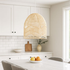 Lámpara colgante de mimbre "NORMA" - Ø45cm - E27 (2)