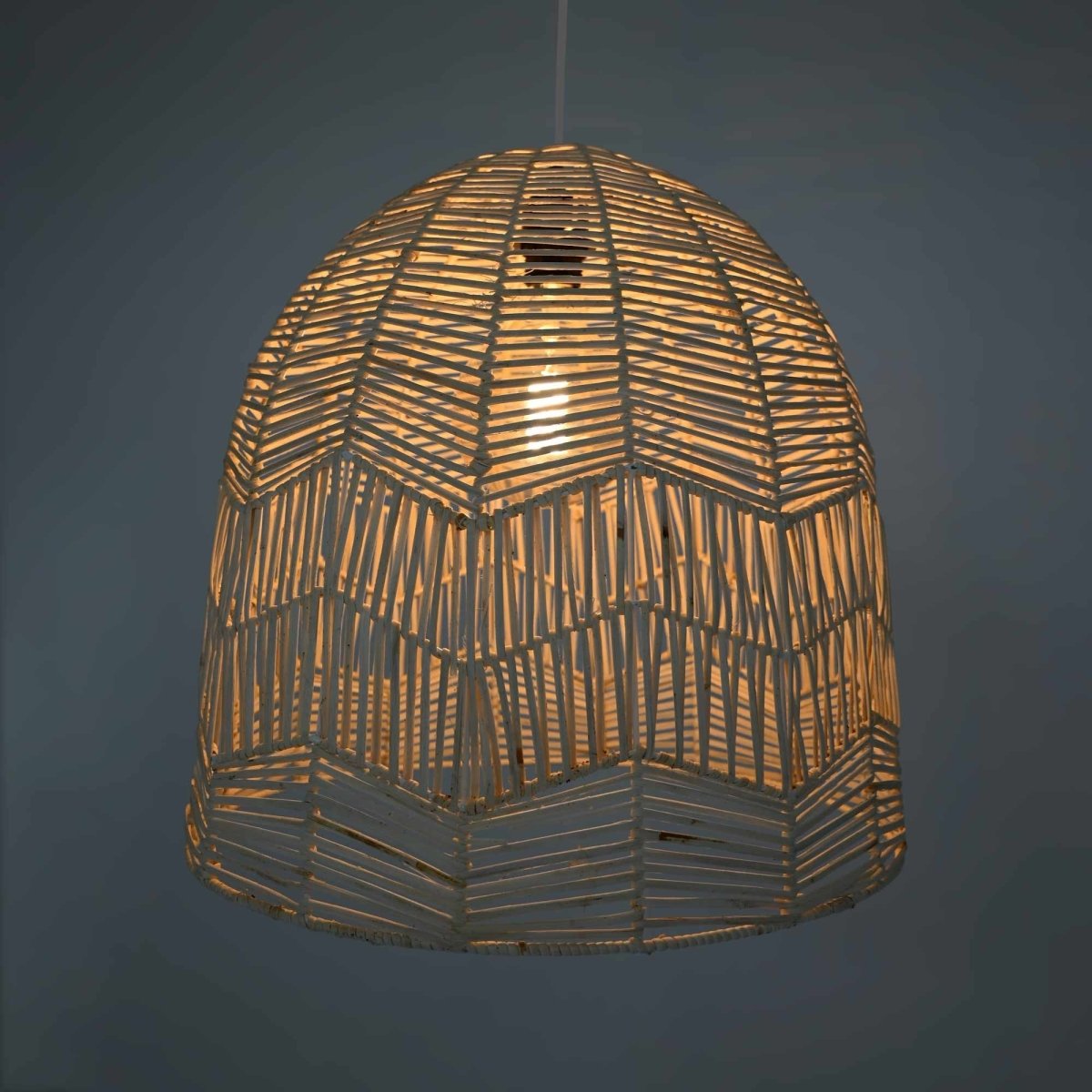 Lámpara colgante de mimbre "NORMA" - Ø45cm - Con interruptor y enchufe - E27 - Barcelona Led-Decoración