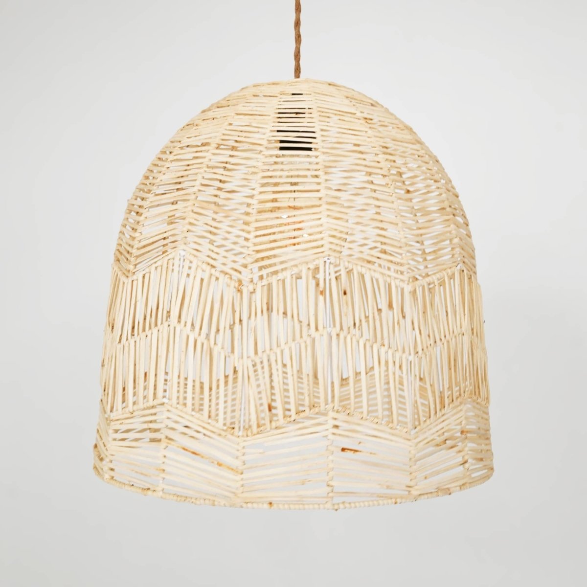 Lámpara colgante de mimbre "NORMA" - Ø45cm - Con interruptor y enchufe - E27 - Barcelona Led-Decoración