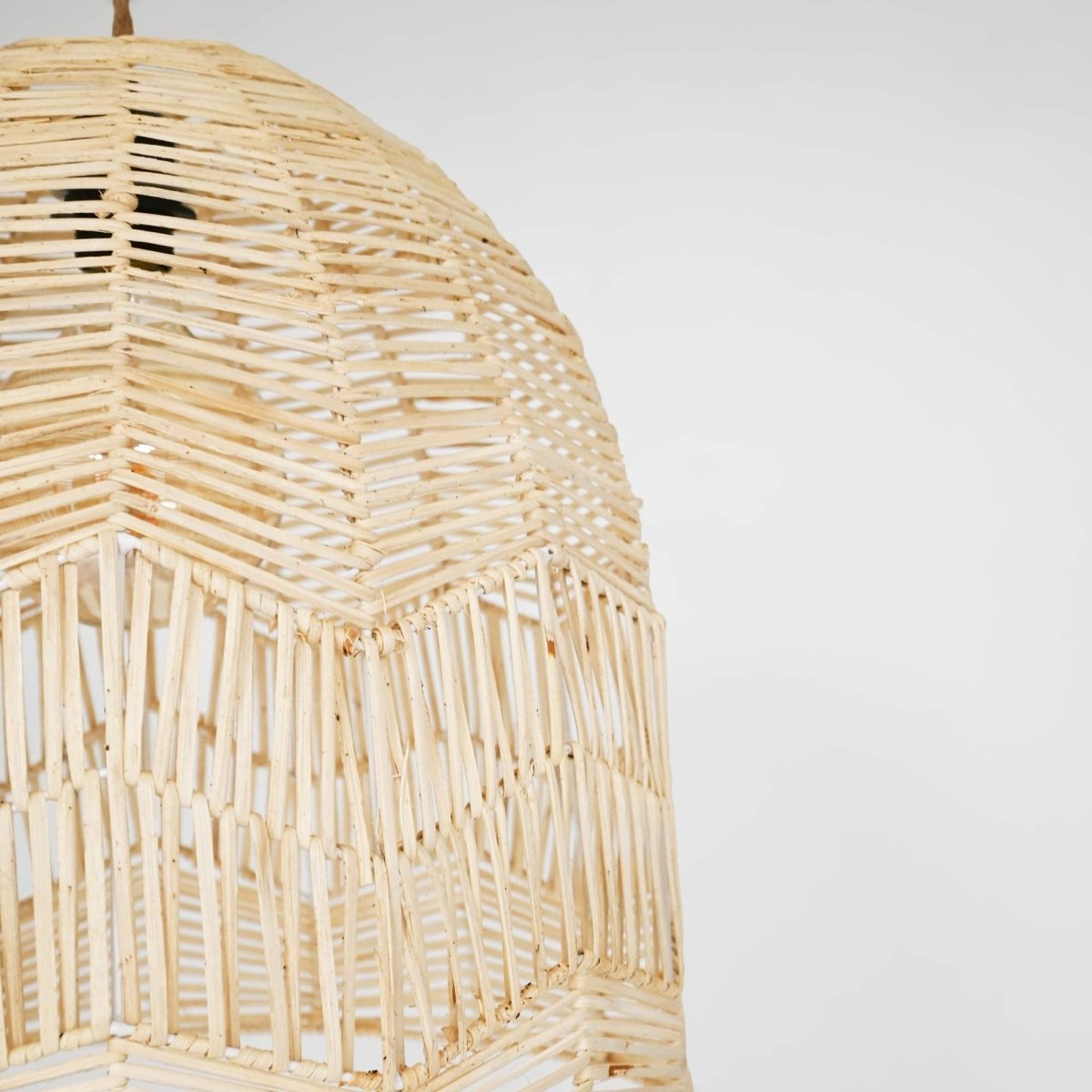 Lámpara colgante de mimbre "NORMA" - Ø45cm - Con interruptor y enchufe - E27 - Barcelona Led-Decoración