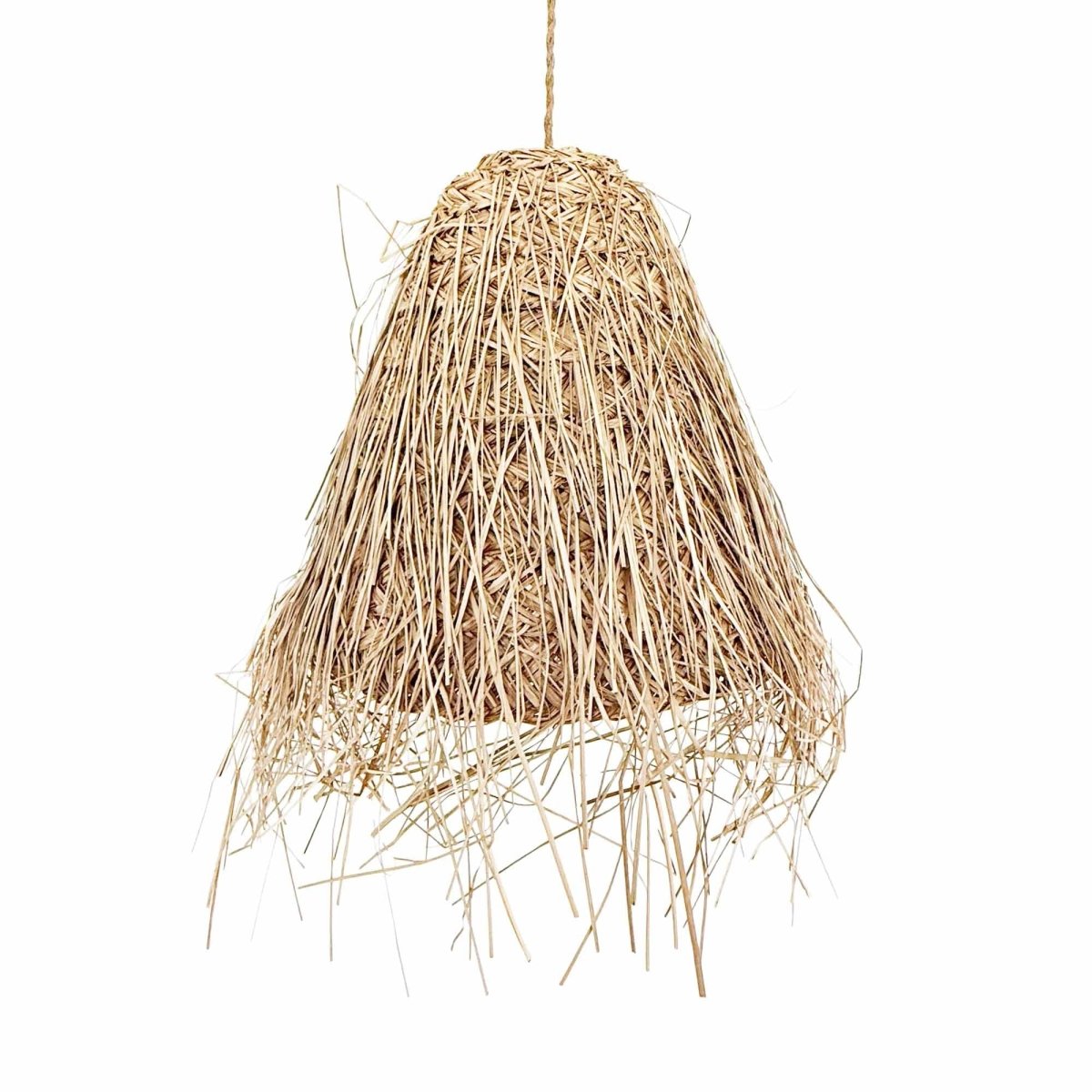 Lámpara colgante de mimbre "GUSS" - Con interruptor y enchufe - E27 - Barcelona Led-Decoración