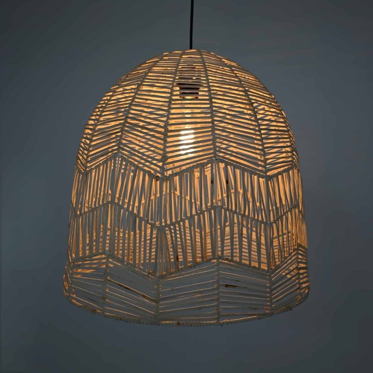 Lámpara colgante de mimbre "NORMA" - Ø45cm - Con interruptor y enchufe - E27 - Barcelona Led-Decoración