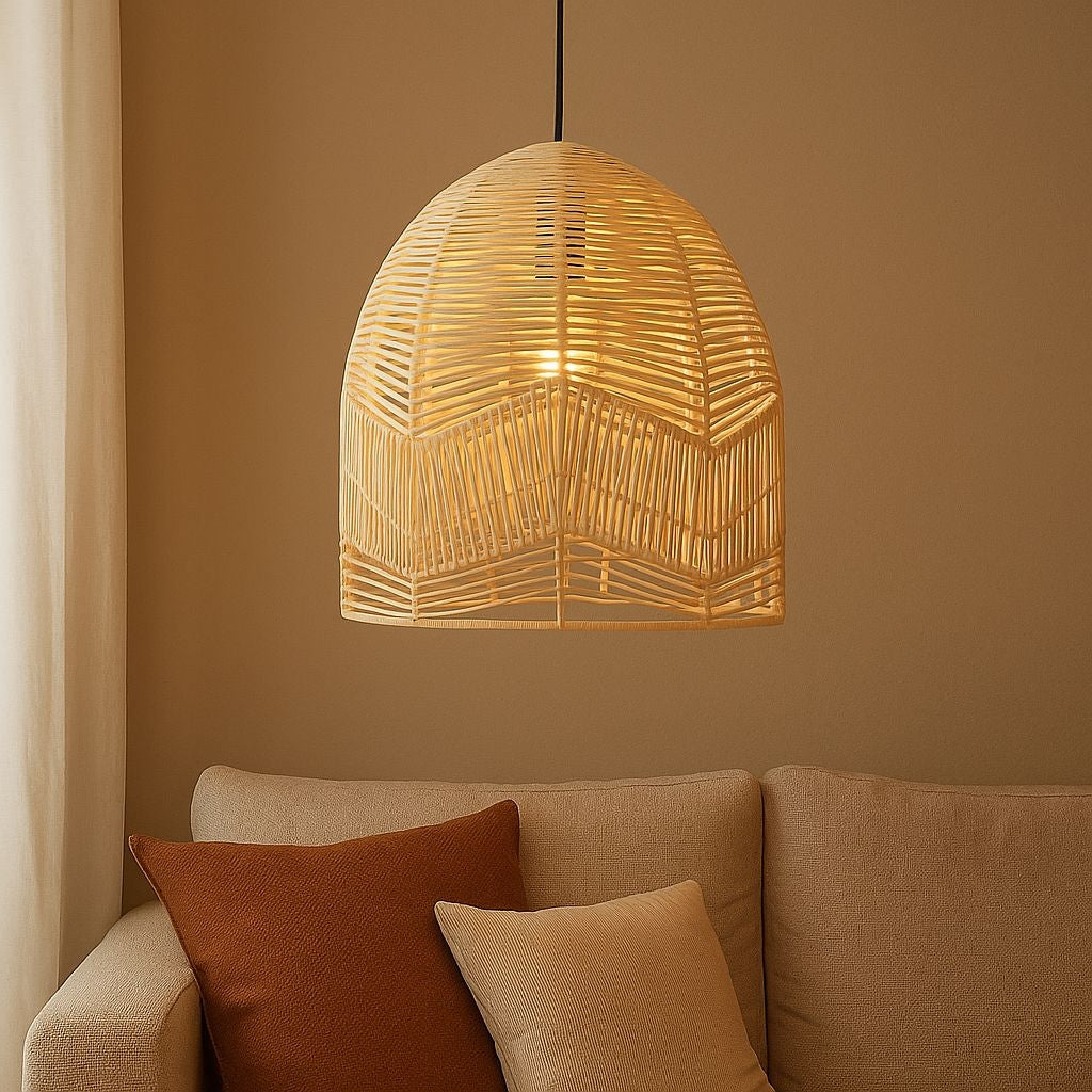 Lámpara colgante de mimbre "NORMA" - Ø45cm - E27 (5)