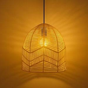 Lámpara colgante de mimbre "NORMA" - Ø45cm - E27 (7)