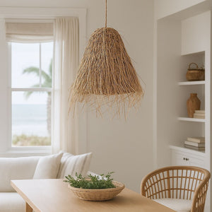 Lámpara colgante de mimbre "GUSS" - E27 (8)