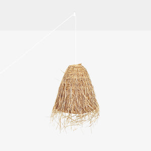 Lámpara colgante de mimbre "GUSS" - Con interruptor y enchufe - E27 (19)