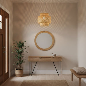 Lámpara colgante de mimbre "JENSEN" - Ø40cm - E27 (4)