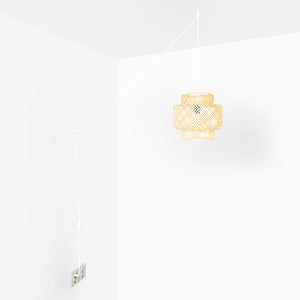 Lámpara colgante de mimbre "JENSEN" - Ø40cm - Con interruptor y enchufe - E27 (14)