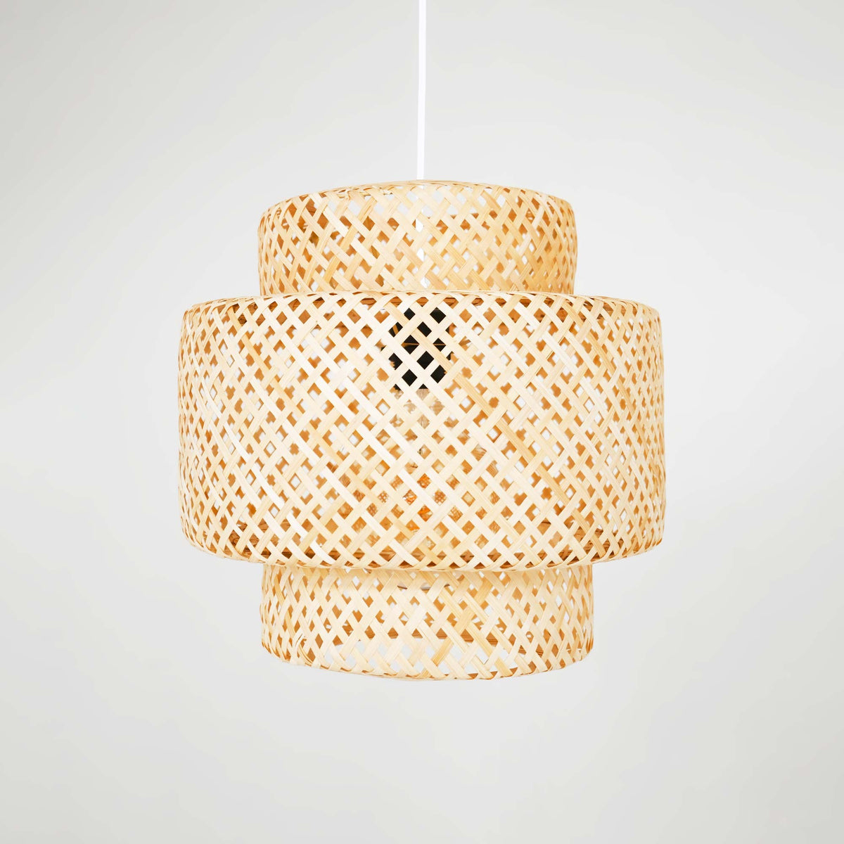 Lámpara colgante de mimbre "JENSEN" - Ø40cm - Con interruptor y enchufe - E27 (15)