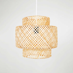 Lámpara colgante de mimbre "JENSEN" - Ø40cm - Con interruptor y enchufe - E27 (15)
