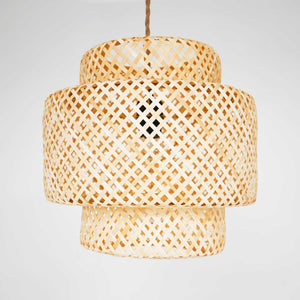 Lámpara colgante de mimbre "JENSEN" - Ø40cm - Con interruptor y enchufe - E27 (10)