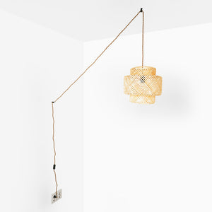 Lámpara colgante de mimbre "JENSEN" - Ø40cm - Con interruptor y enchufe - E27 (9)