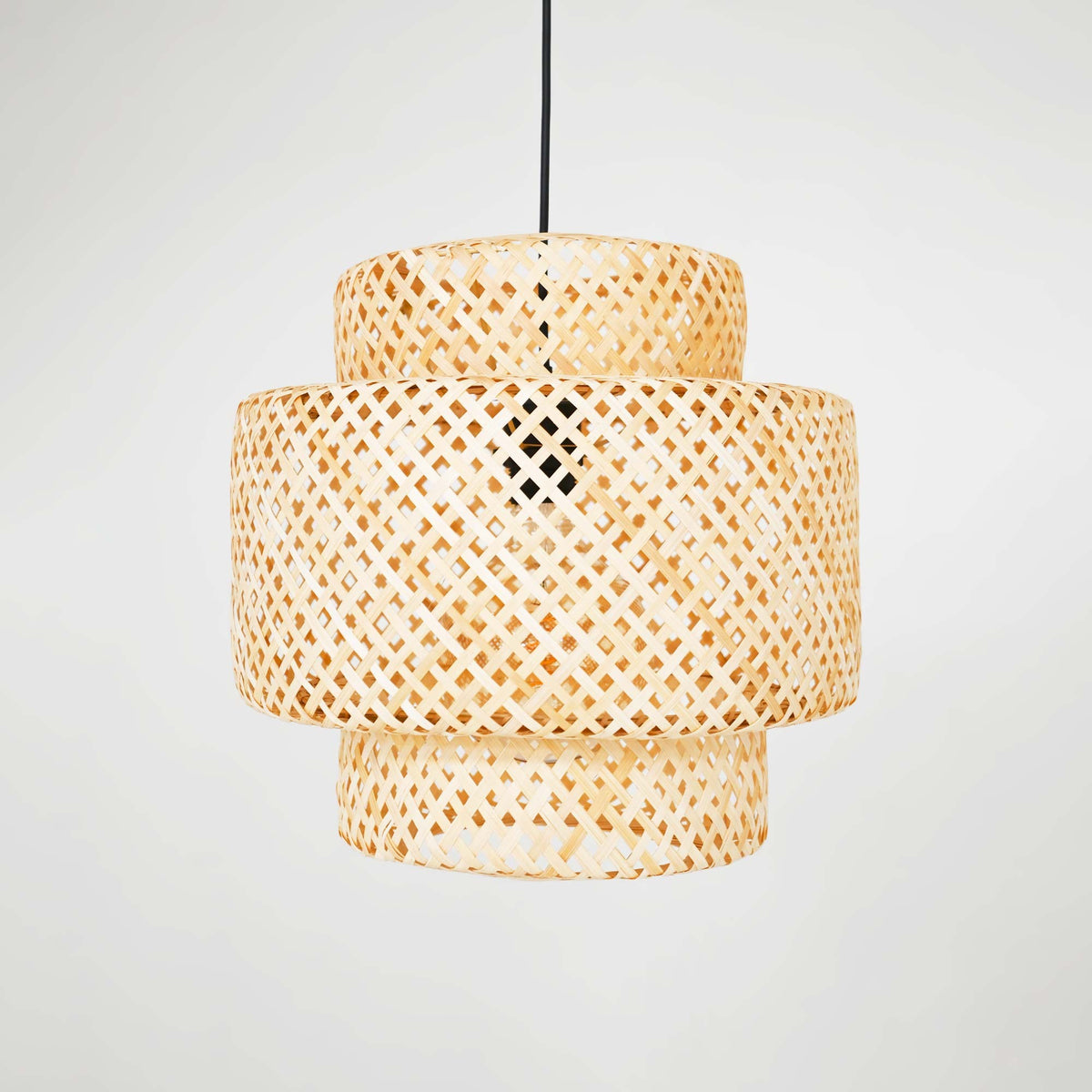 Lámpara colgante de mimbre "JENSEN" - Ø40cm - Con interruptor y enchufe - E27 (2)