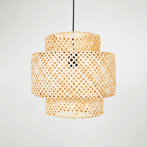 Lámpara colgante de mimbre "JENSEN" - Ø40cm - Con interruptor y enchufe - E27 (2)